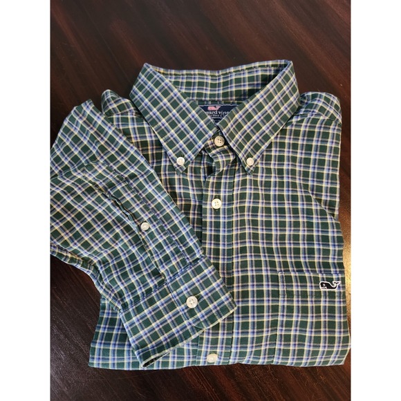 Vineyard Vines Other - Vineyard Vines Slim Fit Tucker Plaid Button Down Shirt Blue Men's XL Cotton